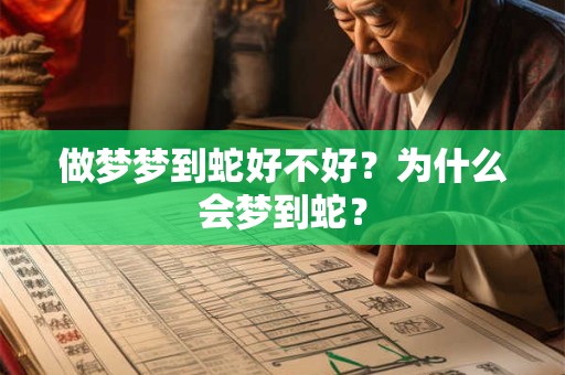 做梦梦到蛇好不好？为什么会梦到蛇？