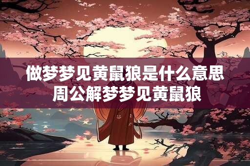 做梦梦见黄鼠狼是什么意思 周公解梦梦见黄鼠狼