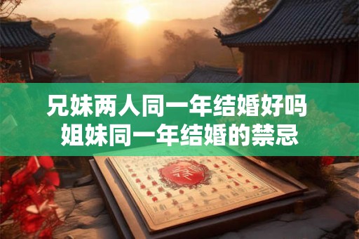 兄妹两人同一年结婚好吗 姐妹同一年结婚的禁忌