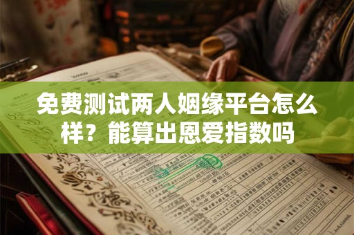 免费测试两人姻缘平台怎么样？能算出恩爱指数吗