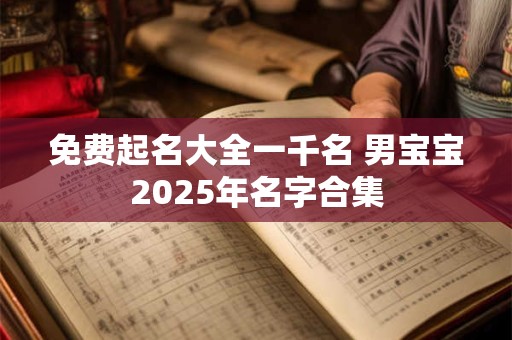 免费起名大全一千名 男宝宝2025年名字合集