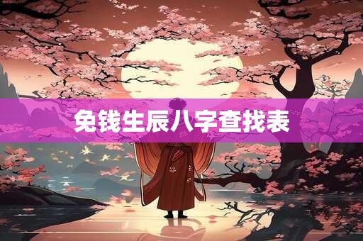 免钱生辰八字查找表