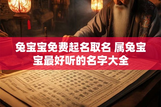 兔宝宝免费起名取名 属兔宝宝最好听的名字大全
