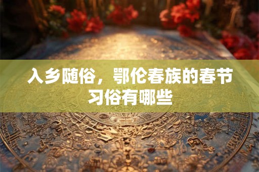 入乡随俗，鄂伦春族的春节习俗有哪些