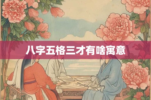 八字五格三才什么意思