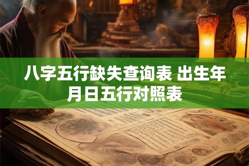 八字五行缺失查询表 出生年月日五行对照表