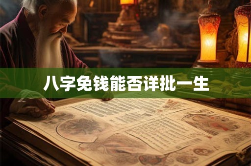 八字免钱能否详批一生