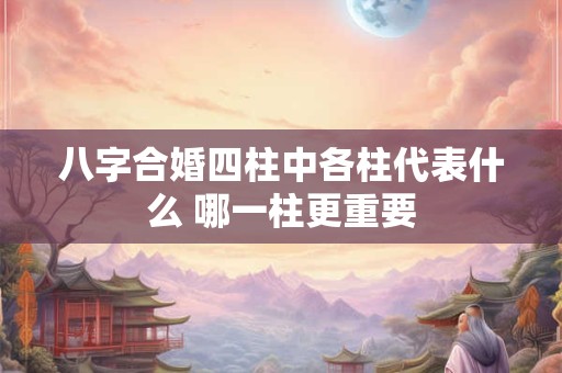 八字合婚四柱中各柱代表什么 哪一柱更重要