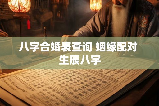 八字合婚表查询 姻缘配对 生辰八字