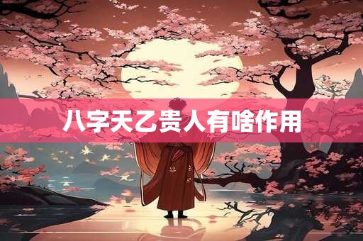 八字天乙贵人有啥作用