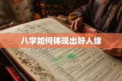 八字如何体现出好人缘