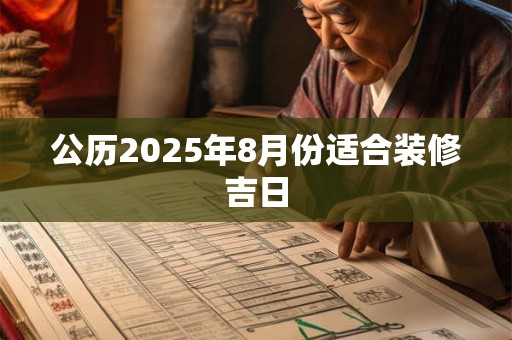 公历2025年8月份适合装修吉日