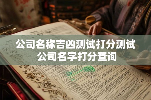 公司名称吉凶测试打分测试 公司名字打分查询