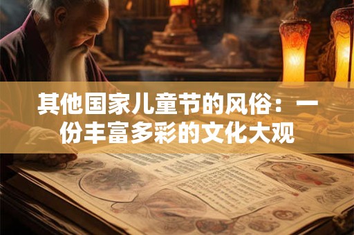 其他国家儿童节的风俗：一份丰富多彩的文化大观