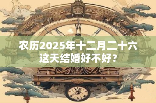 农历2025年十二月二十六这天结婚好不好？