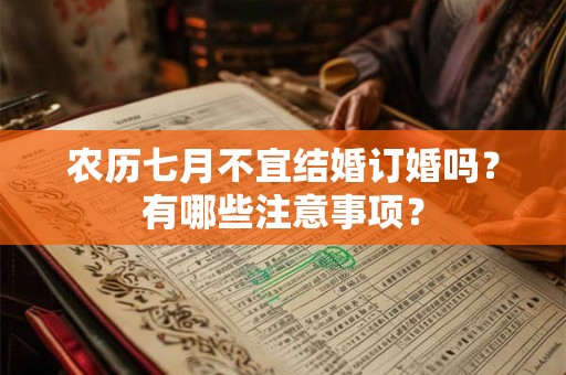 农历七月不宜结婚订婚吗？有哪些注意事项？