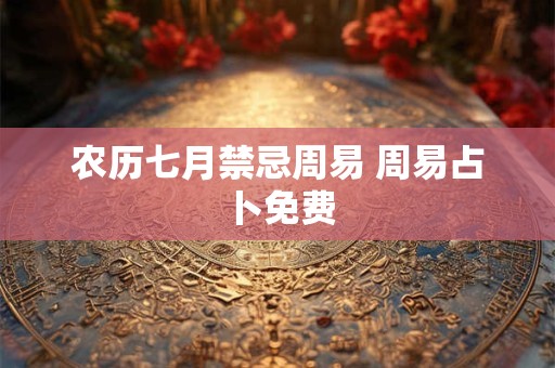 农历七月禁忌周易 周易占卜免费