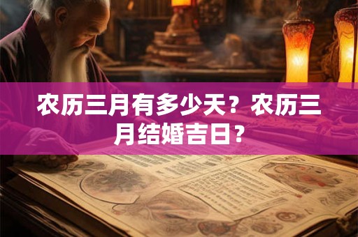 农历三月有多少天？农历三月结婚吉日？