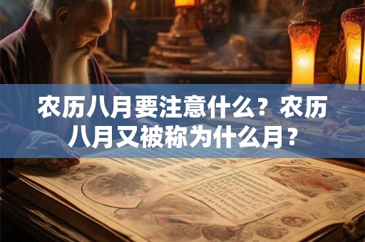农历八月要注意什么？农历八月又被称为什么月？
