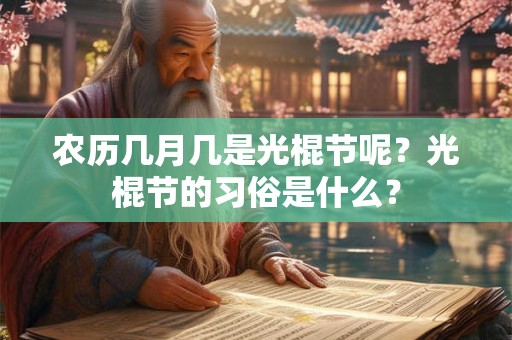 农历几月几是光棍节呢？光棍节的习俗是什么？