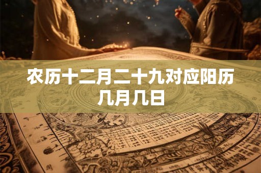 农历十二月二十九对应阳历几月几日