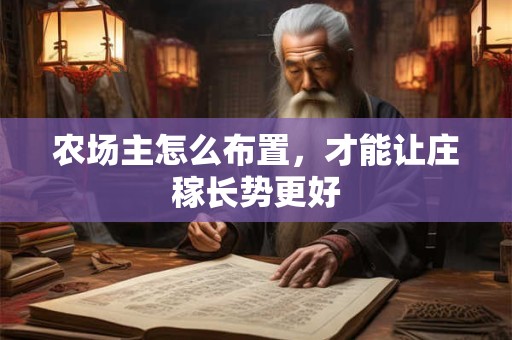 农场主怎么布置，才能让庄稼长势更好