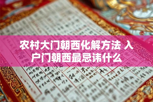 农村大门朝西化解方法 入户门朝西最忌讳什么