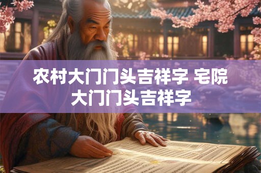 农村大门门头吉祥字 宅院大门门头吉祥字