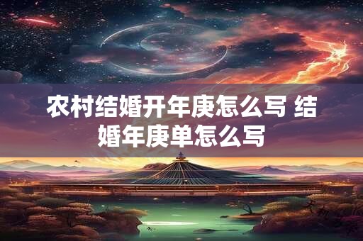 农村结婚开年庚怎么写 结婚年庚单怎么写 农村结婚开年庚怎么写 结婚年庚单怎么写