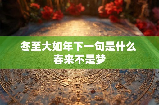 冬至大如年下一句是什么 春来不是梦