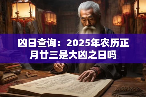 凶日查询：2025年农历正月廿三是大凶之日吗