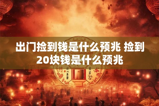 出门捡到钱是什么预兆 捡到20块钱是什么预兆