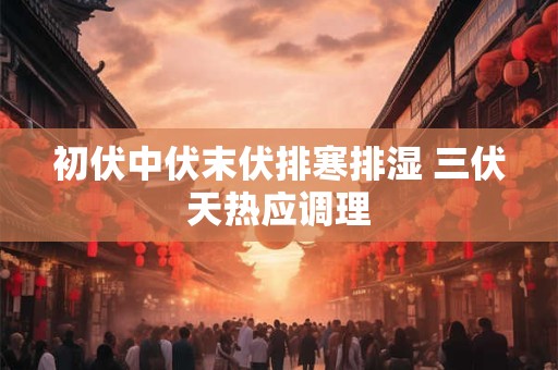 初伏中伏末伏排寒排湿 三伏天热应调理