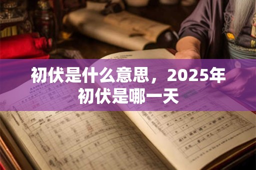 初伏日在夏至第三庚 意思是三伏中入伏的第一天