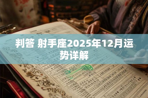 判答 射手座2025年10月运势详解
