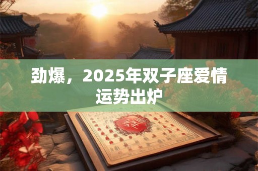 劲爆，2025年双子座爱情运势出炉