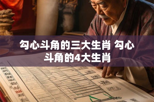 勾心斗角的三大生肖 勾心斗角的4大生肖