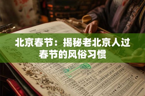 北京春节：揭秘老北京人过春节的风俗习惯