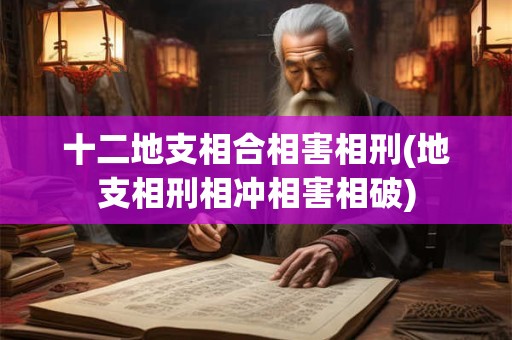 十二地支相合相害相刑(地支相刑相冲相害相破)