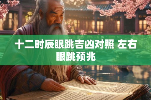 十二时辰眼跳吉凶对照 左右眼跳预兆