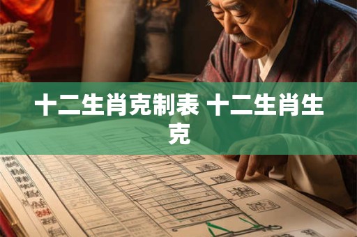 十二生肖克制表 十二生肖生克