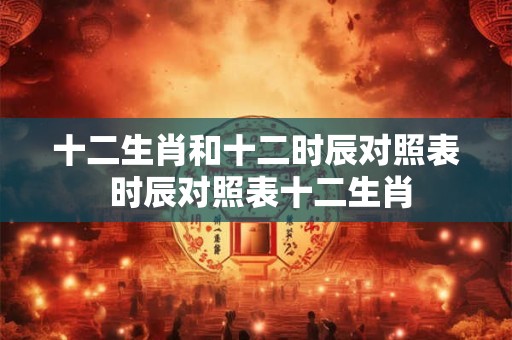 十二生肖和十二时辰对照表 时辰对照表十二生肖