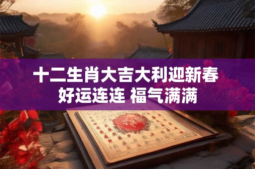 十二生肖大吉大利迎新春 好运连连 福气满满