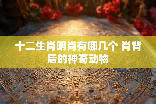 十二生肖明是什么肖 十二生肖明肖是哪几肖