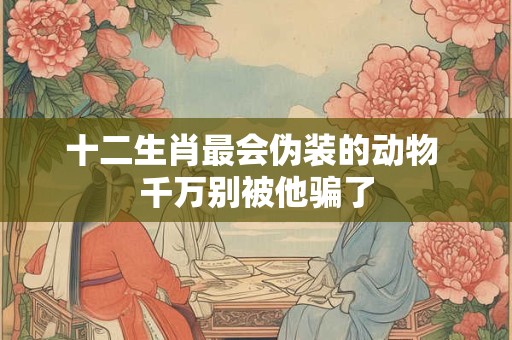 十二生肖最会伪装的是谁，千万别被他骗了