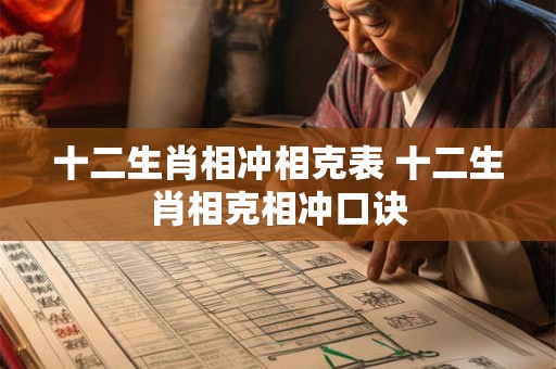 十二生肖相冲相克表 十二生肖相克相冲口诀