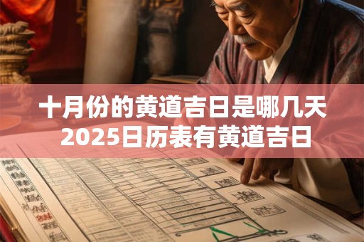 十月份的黄道吉日是哪几天 2025日历表有黄道吉日