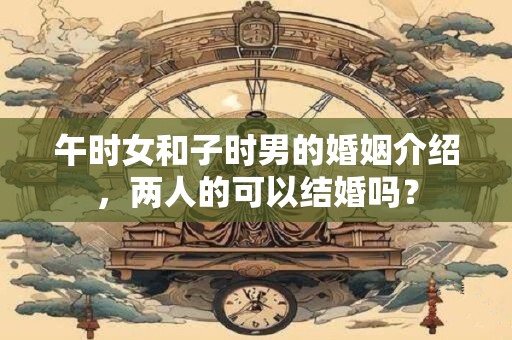 午时女和子时男的婚姻介绍，两人的可以结婚吗？