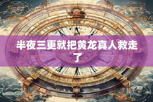 半夜三更就把黄龙真人救走了