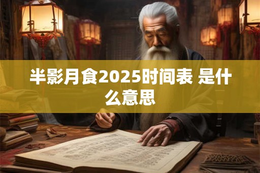 半影月食2025时间表 是什么意思
